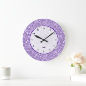 Purple Glitter Texture Print Große Wanduhr (Zuhause)