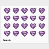 Purple Glitter Vielen Dank Herzsticker Herz-Aufkleber (Blatt)