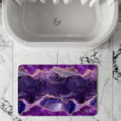 Purple Glittery Agate Texture Badematte