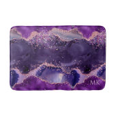 Purple Glittery Agate Texture Badematte (Vorderseite)