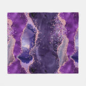 Purple Glittery Agate Texture Fleecedecke (Vorderseite (Horizontal))