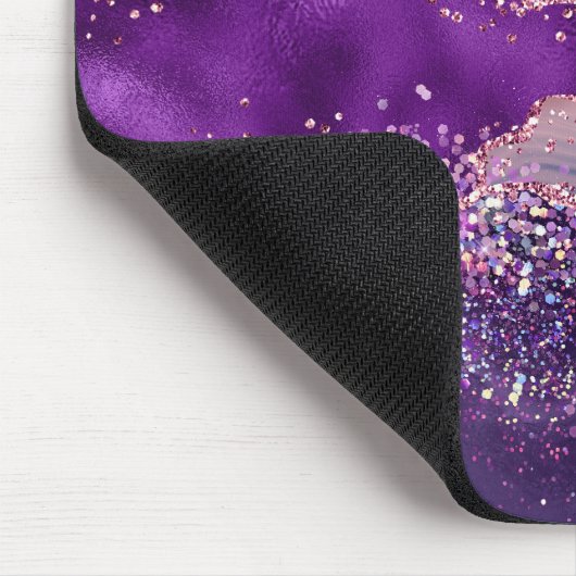 Purple Glittery Agate Texture Mousepad (Ecke)