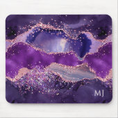 Purple Glittery Agate Texture Mousepad (Vorne)