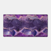 Purple Glittery Agate Texture Schreibtischunterlage (Vorderseite)