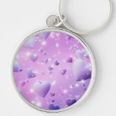Purple Glow Heart Keychain Schlüsselanhänger (Vorne)