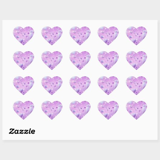 Purple Glow Heart Sticker (Blatt)