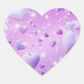 Purple Glow Heart Sticker (Vorderseite)
