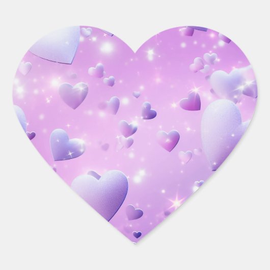 Purple Glow Heart Sticker (Vorderseite)