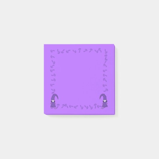 Purple Gnomes with Mushrooms Post-it Klebezettel (Vorderseite)