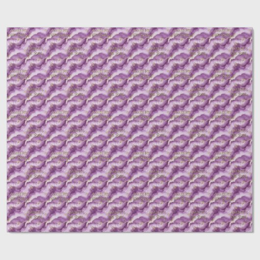 Purple Gold Abstract Marble Design Geschenkpapier (Flach)