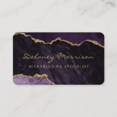 Purple Gold Agate Microblading Rounded Visitenkarte (Vorderseite)