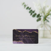 Purple Gold Agate Microblading Rounded Visitenkarte (Stehend Vorderseite)