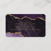 Purple Gold Agate Microblading Rounded Visitenkarte (Rückseite)