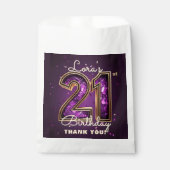 Purple Gold Amethyst Glam 21st Birthday Party Geschenktütchen (Vorderseite)
