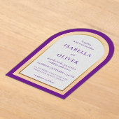 Purple gold and white simplistic wedding acryleinladungen (Ablage )