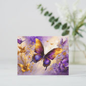 Purple & Gold Butterfly # 15 Postkarte (Stehend Vorderseite)