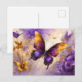 Purple & Gold Butterfly # 15 Postkarte (Vorne/Hinten)