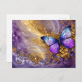 Purple & Gold Butterfly # 20 Postkarte (Vorne/Hinten)