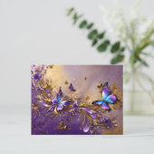 Purple & Gold Butterfly # 21 Postkarte (Stehend Vorderseite)