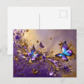 Purple & Gold Butterfly # 21 Postkarte (Vorne/Hinten)