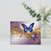 Purple & Gold Butterfly # 22 Postkarte (Stehend Vorderseite)