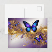 Purple & Gold Butterfly # 22 Postkarte (Vorne/Hinten)