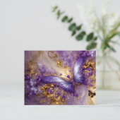 Purple & Gold Butterfly # 23 Postkarte (Stehend Vorderseite)
