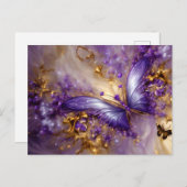 Purple & Gold Butterfly # 23 Postkarte (Vorne/Hinten)