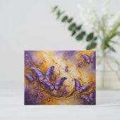 Purple & Gold Butterfly # 6 Postkarte (Stehend Vorderseite)