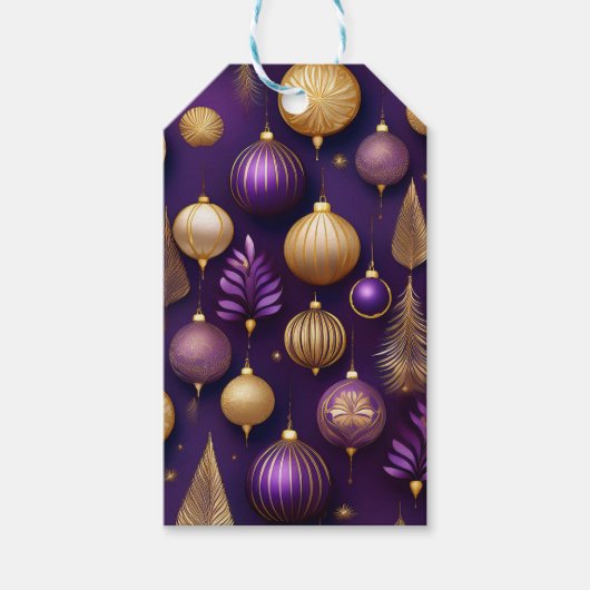PURPLE & GOLD CHRISTMAS ORNAMENTS GESCHENKANHÄNGER (Vorderseite)