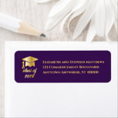 Purple | Gold Class of 2026 Graduation Cap Label (Insitu)