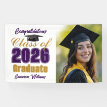Purple Gold Class of 2026 Graduation Party Photo