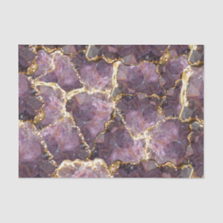Purple Gold Crystal Collage Tissue Paper Seidenpapier