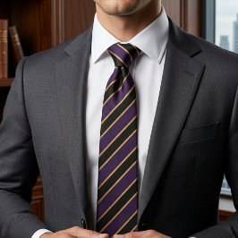 Purple & Gold Diagonal Striped  Krawatte