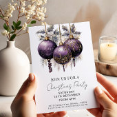 Purple & Gold Elegant Christmas Party Einladung