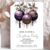 Purple & Gold Elegant Christmas Party Einladung