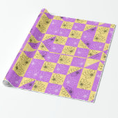 Purple gold Flower seamless Checkerboard pattern Geschenkpapier (Ungerollt)