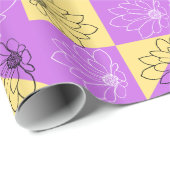 Purple gold Flower seamless Checkerboard pattern Geschenkpapier (Rolleneckpunkt)