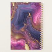 Purple Gold Geode Agate Monogram Script Name Planer (Rückseite)