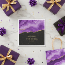 Purple Gold Glitter Watercolor Marble