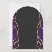 Purple Gold Ink Dark Arch Wedding Invitation Einladung (Rückseite)