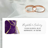 Purple Gold Ink Wedding Return Address