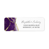 Purple Gold Ink Wedding Return Address (Vorne)