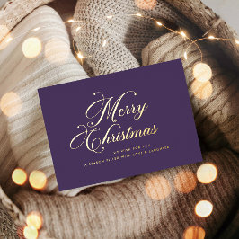 Purple Gold Merry Christmas Foil Card Folien Feiertagskarte