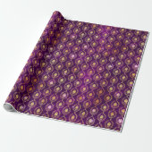 Purple & Gold Ornamental Sparkle Pattern Geschenkpapier (Ungerollt)