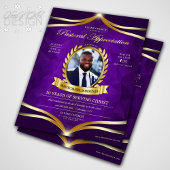 Purple Gold Pastoral Appreciation Church Service Flyer