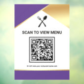 Purple Gold Restaurant Digitales QR-Code-Menü Fensteraufkleber (Blatt 3)
