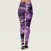 Purple Gold Sparkly Leggings Custom Name Text (Rückseite)