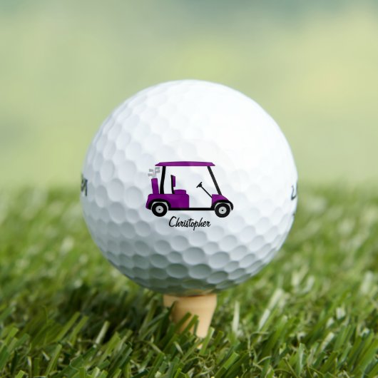 Purple Golf Buggy Design Golfball (Insitu T-Shirt)