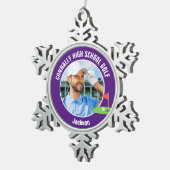 Purple Golfer Photo High School Golf Team Schneeflocken Zinn-Ornament (Rechts)